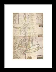 Old Map Of New York City 1777 - Framed Print