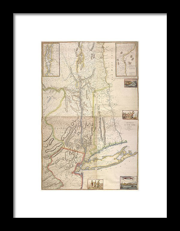 Old Map Of New York City 1777 - Framed Print