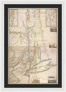 Old Map Of New York City 1777 - Framed Print