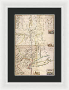 Old Map Of New York City 1777 - Framed Print