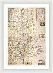 Old Map Of New York City 1777 - Framed Print