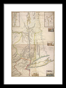 Old Map Of New York City 1777 - Framed Print