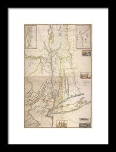 Old Map Of New York City 1777 - Framed Print