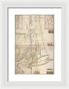 Old Map Of New York City 1777 - Framed Print