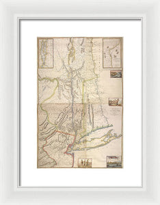 Old Map Of New York City 1777 - Framed Print