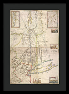 Old Map Of New York City 1777 - Framed Print