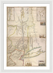 Old Map Of New York City 1777 - Framed Print