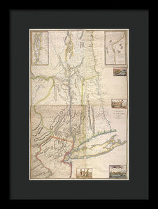 Old Map Of New York City 1777 - Framed Print