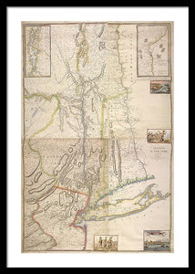 Old Map Of New York City 1777 - Framed Print