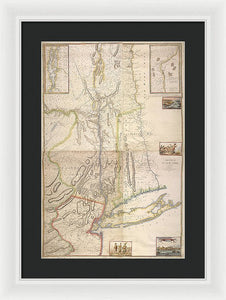 Old Map Of New York City 1777 - Framed Print