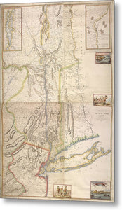 Old Map Of New York City 1777 - Metal Print