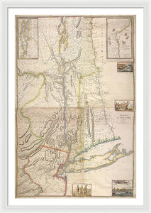 Old Map Of New York City 1777 - Framed Print