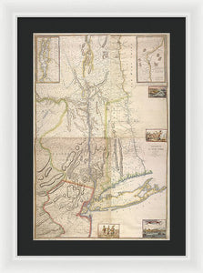 Old Map Of New York City 1777 - Framed Print