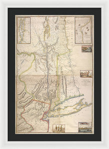 Old Map Of New York City 1777 - Framed Print