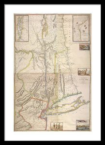 Old Map Of New York City 1777 - Framed Print