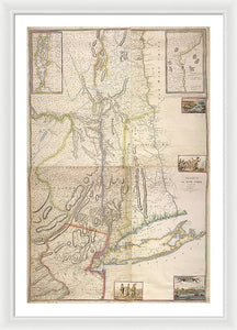 Old Map Of New York City 1777 - Framed Print