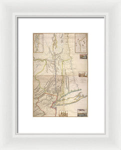 Old Map Of New York City 1777 - Framed Print