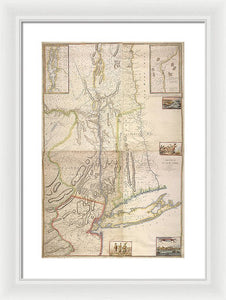 Old Map Of New York City 1777 - Framed Print