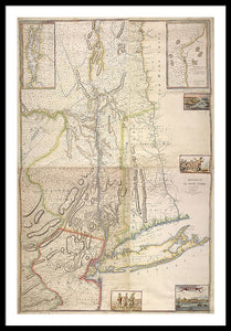 Old Map Of New York City 1777 - Framed Print