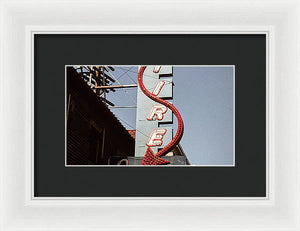 Vintage Bar Sign - Blue - Framed Print