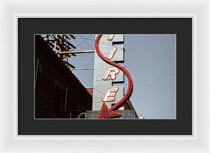 Vintage Bar Sign - Blue - Framed Print