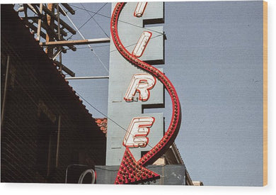 Vintage Bar Sign - Blue - Wood Print