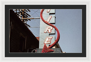 Vintage Bar Sign - Blue - Framed Print