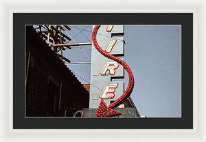 Vintage Bar Sign - Blue - Framed Print