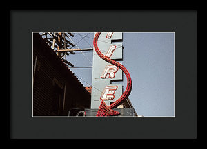 Vintage Bar Sign - Blue - Framed Print