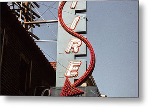 Vintage Bar Sign - Blue - Metal Print