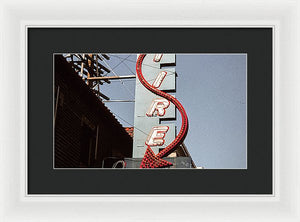 Vintage Bar Sign - Blue - Framed Print