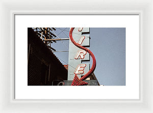 Vintage Bar Sign - Blue - Framed Print