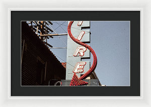 Vintage Bar Sign - Blue - Framed Print