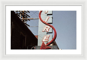 Vintage Bar Sign - Blue - Framed Print