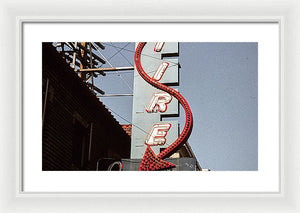 Vintage Bar Sign - Blue - Framed Print