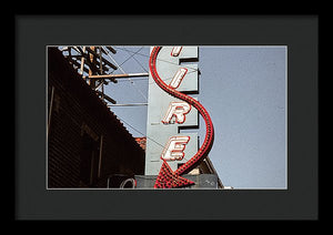 Vintage Bar Sign - Blue - Framed Print