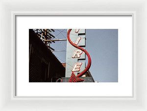 Vintage Bar Sign - Blue - Framed Print