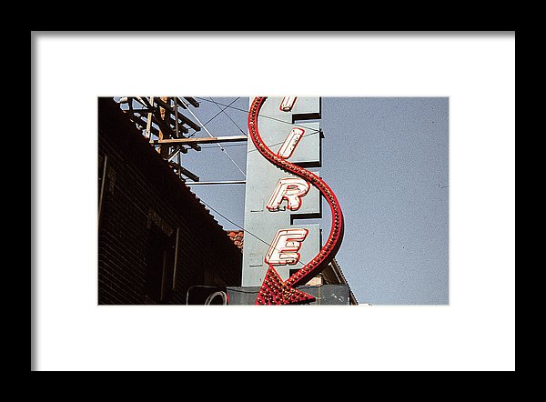 Vintage Bar Sign - Blue - Framed Print