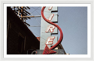 Vintage Bar Sign - Blue - Framed Print