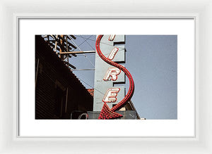 Vintage Bar Sign - Blue - Framed Print