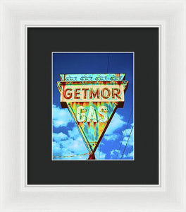 Vintage Gas Station Sign - Framed Print