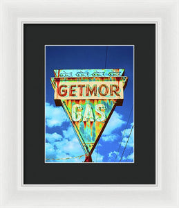 Vintage Gas Station Sign - Framed Print