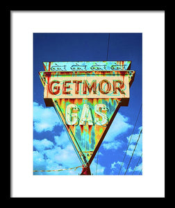 Vintage Gas Station Sign - Framed Print