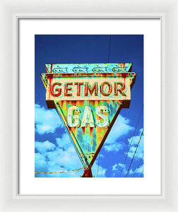 Vintage Gas Station Sign - Framed Print