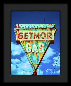 Vintage Gas Station Sign - Framed Print