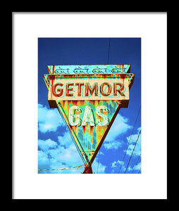 Vintage Gas Station Sign - Framed Print