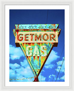 Vintage Gas Station Sign - Framed Print