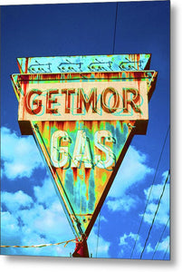 Vintage Gas Station Sign - Metal Print