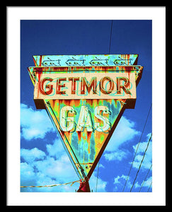 Vintage Gas Station Sign - Framed Print