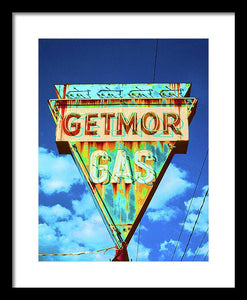 Vintage Gas Station Sign - Framed Print